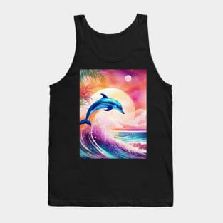 Dolphin Painting in Water Color, Beautiful, Colorful Tank Top